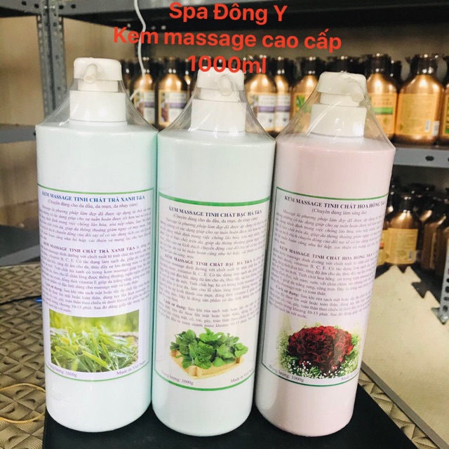 [ 1000ml - CAO CẤP] Kem massage mặt spa trà xanh, bạc hà, hoa hồng, da mụn ,da dầu, trắng da | BigBuy360 - bigbuy360.vn