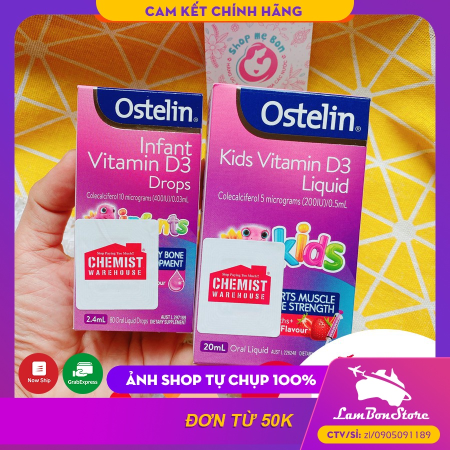 [Tem CHEMIST] [Tem CHEMIST] Ostelin Vitamin D3 Liquid, D3 Drops - Xuất xứ Úc ÚC thumbnail