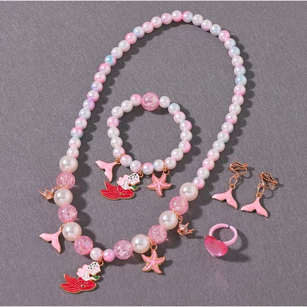 Bộ Trang Sức Vòng cổ / Nhẫn / Vòng Tay Hình Hello Kitty / Kỳ Lân Bằng Hợp Kim Dễ Thương Cho Bé Gái