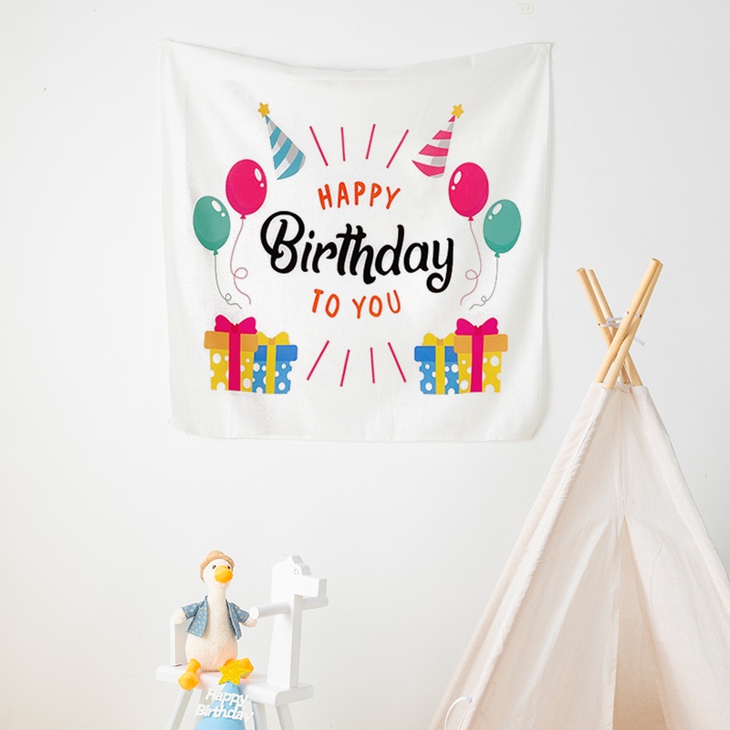 Thảm Treo Tường Trang Trí Phông Nền Chụp Ảnh Sinh Nhật Dễ Thương