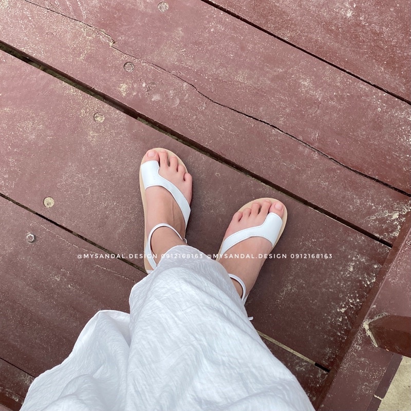 Giày Sandals xỏ ngón quai chéo dây cổ cao đơn giản style nhẹ nhàng