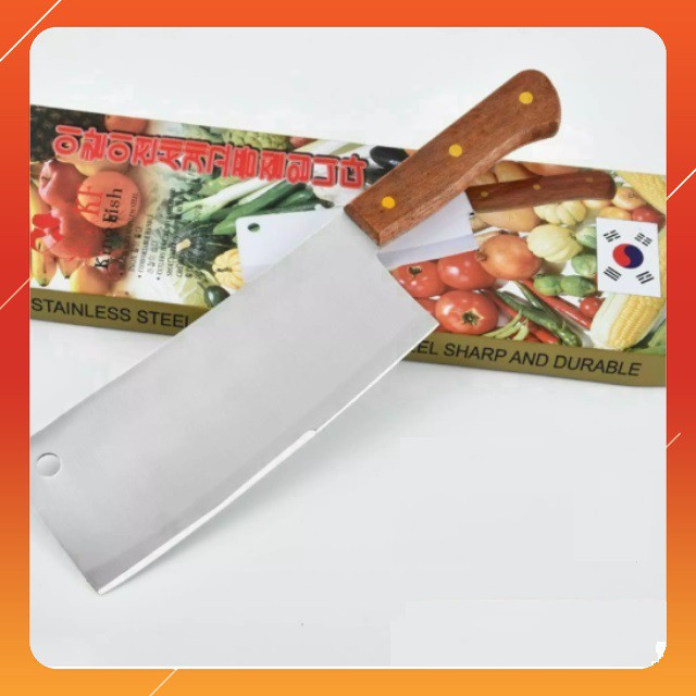 Dao Chặt Chặt Xương ,Bầm Thịt Cán Gỗ King Fish Hàn Quốc