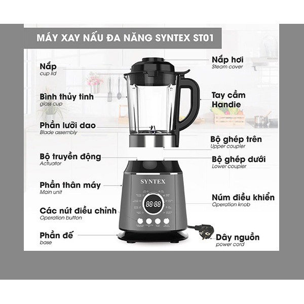 [Mã ELHA22 giảm 6% đơn 300K] Máy xay nấu đa năng Syntex ST01