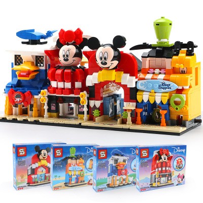 [ TÍN ĐỒ DESNEYLAND]  Đồ Chơi Lắp Ghép Thông Minh Lego DisneyLand 4 Trong 1 Nhà Mickey Minnie Donald