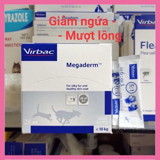 1 HỘP GEL DINH DƯỠNG Virbac Megaderm Giúp mượt lông, giảm ngứa cho Thú cưng Xuất xứ từ Pháp