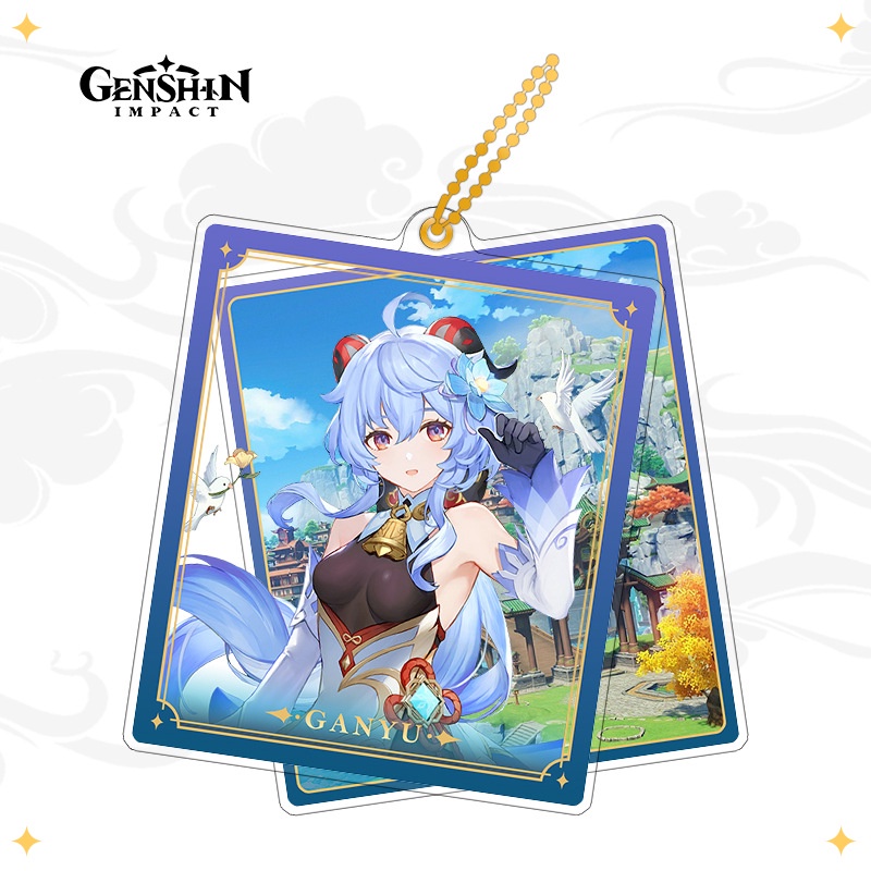 Genshin Móc Khóa Hai Lớp Bằng acrylic Trong Suốt