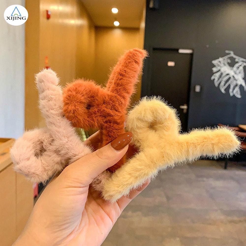 Kẹp Tóc Giả Lông Thỏ Thời Trang Thu Đông Đáng Yêu Cho Nữ