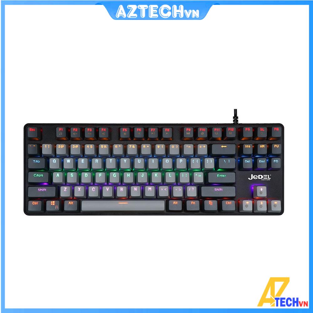 Bàn phím cơ máy tính chuyên game JEDEL KL-103 chuẩn 87 phím, nhiều chế độ đèn LED đầy màu sắc