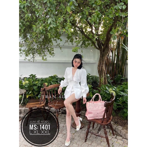 Jum/ Set áo cổ V liền quần