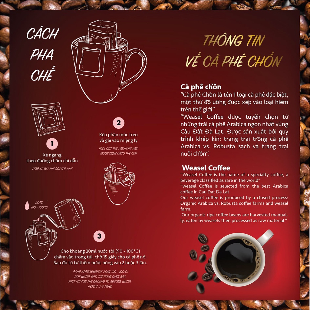 Cà phê chồn phin giấy - hộp 150g