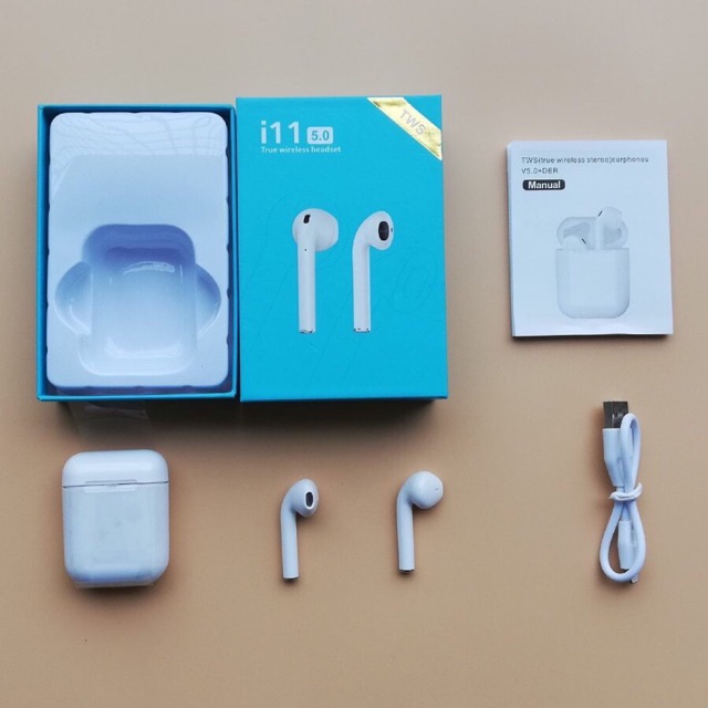 Tai Nghe Airpod Bluetooth 5.0 Không Dây I11 Tws Stereo Super Bass [Hàng Cao Cấp] tặng kèm túi bảo vệ silicon