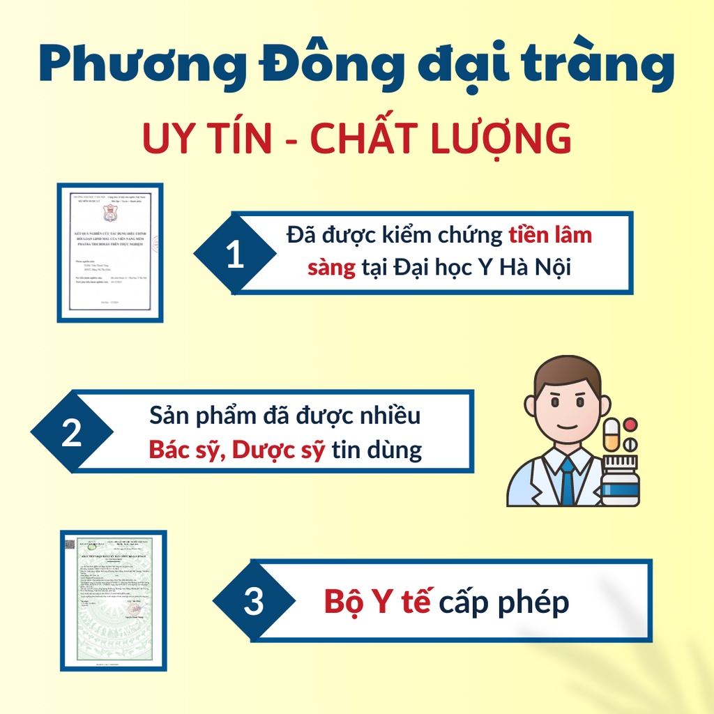 Phương Đông đại tràng hỗ trợ viêm đại tràng cấp tính, viêm đại tràng mãn tính, rối loạn tiêu hóa đầy bụng khó tiêu