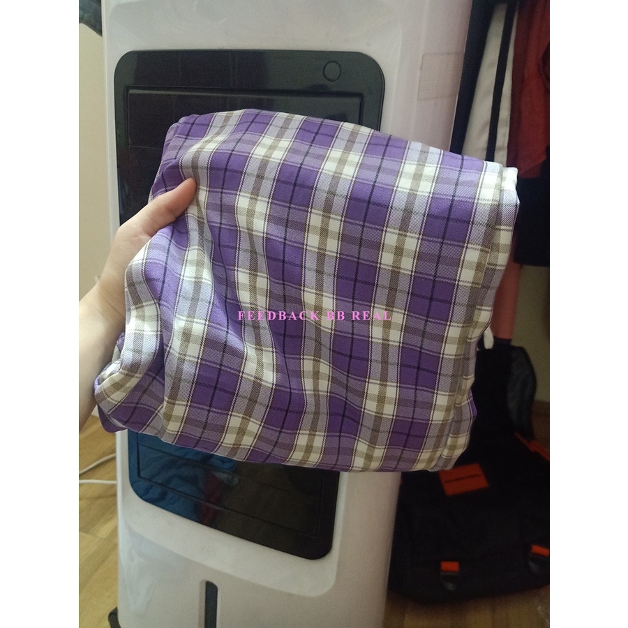 Quần Kẻ Nữ Ống Rộng Cạp Chun Caro Lưng Cao Dáng Rộng Ống Suông, Chất Vải Kater Freesize Từ 45-55Kg - BB Real