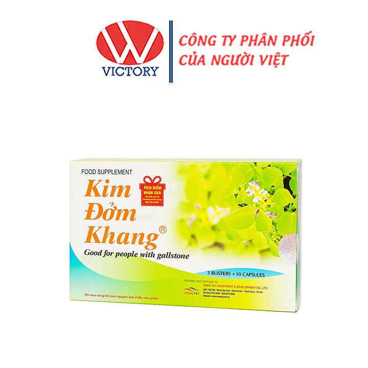 [Mua 6 Tặng 1] Kim Đởm Khang (Hộp 30 Viên) - Viên uống hỗ trợ giảm sỏi mật, viêm đường mật - Victory Pharmacy