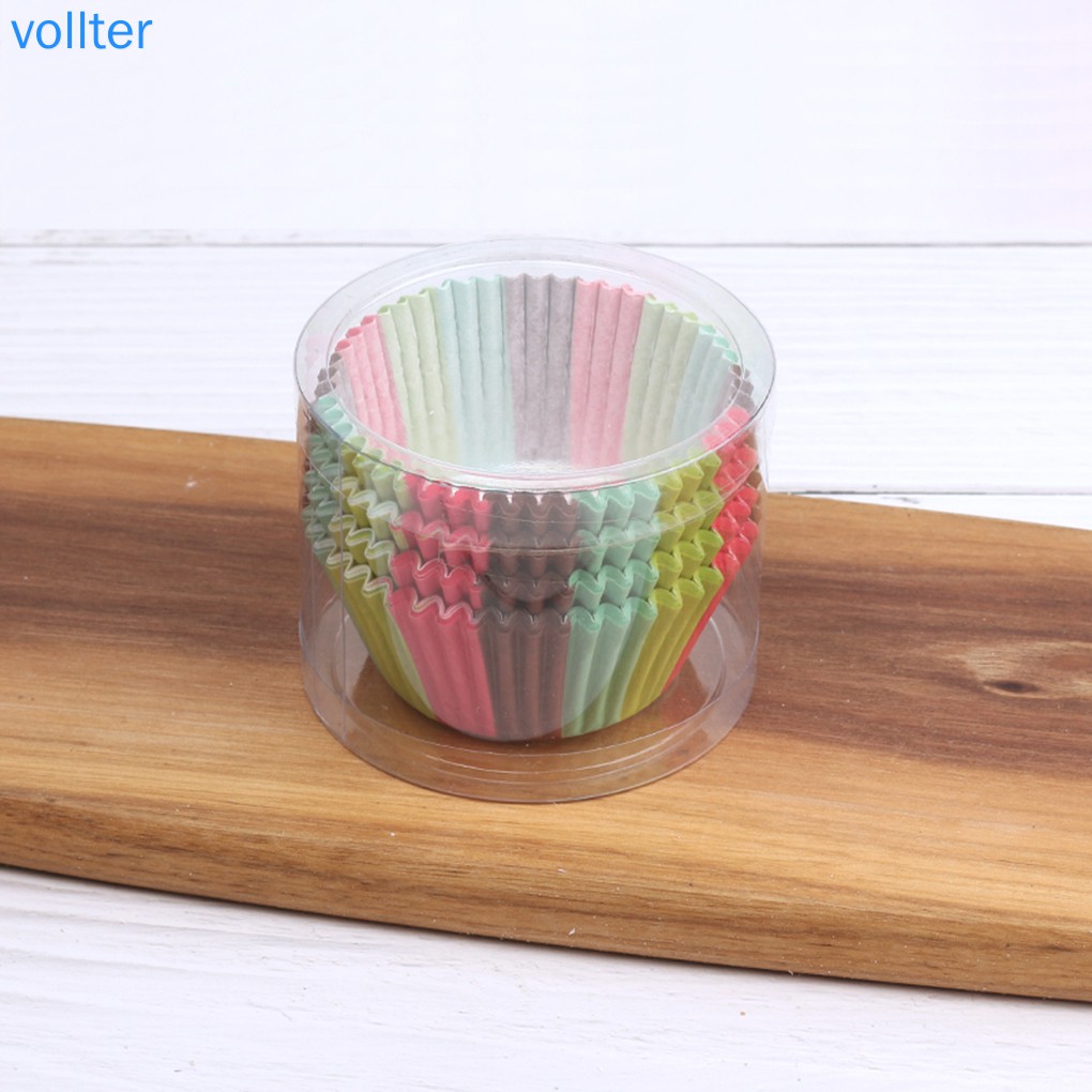 Set 100 Cốc Giấy Làm Bánh Cupcake Chống Dính Dầu Mỡ Tiện Dụng
