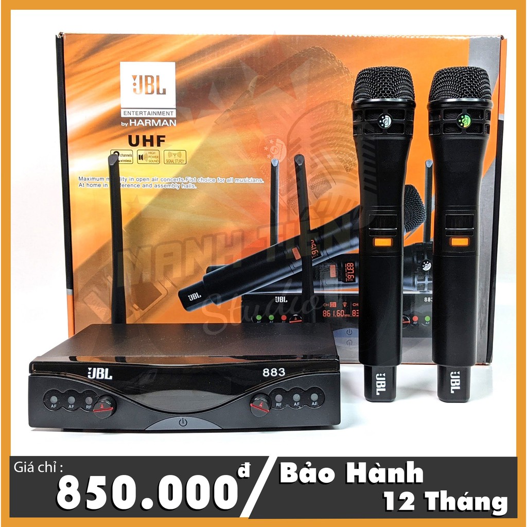 Micro không dây JBL 883 karaoke Mic Sân Khấu Cao Cấp Chất Âm Khỏe Mạnh Mẽ, Dàn Âm Thanh karaoke Cao Cấp, Chống Hú-Rít