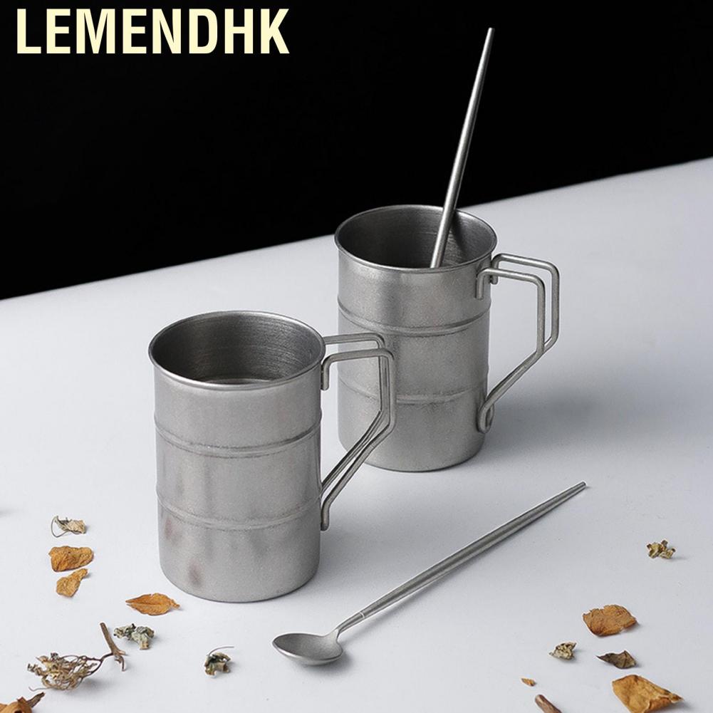 Lemendhk Beer Cup 304 Stainless Steel Retro Style Round Bamboo Shape Camping Mug for Indoor Outdoor