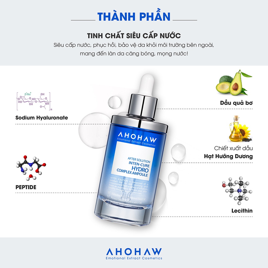 Tinh chất cấp ẩm - phục hồi cho làn da khô Inten Cure Hydro Complex Ampoule (50 ml -150 ml)