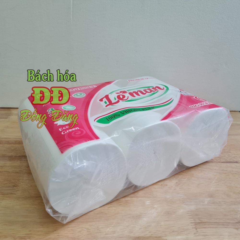 Combo (5 lốc) Giấy vệ sinh 3 lớp Leman Đỏ - Không lõi đặc - gần 1kg