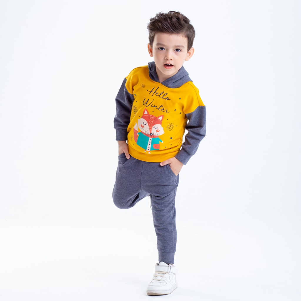 Đồ Bộ Bé Trai Dài Tay Chất Nỉ Da Cá Dày Dặn In Hình Thú Phong Cách Thời Trang Cao Cấp Beddep Kid Clothes BB23