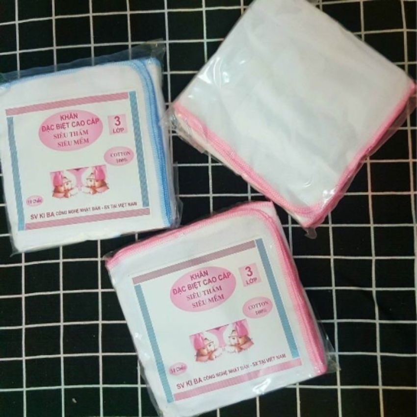 [Set 10 khăn] Khăn xô sữa cho bé 2 3 4 lớp Khăn sữa Kiba cao cấp mềm mại thấm sữa rửa mặt lau mũi Homedy Kids