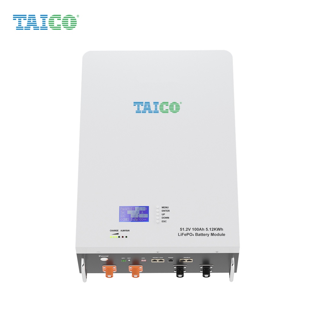 Pin lithium sắt phốt phát treo tường  48V 100AH lưu trữ năng lượng mặt trời TAICO TKPW5000