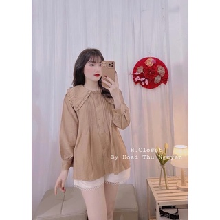 [GT001] Áo Sơmi Cổ Bèo Xếp Ly
