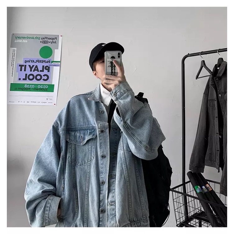 ÁO KHOÁC JEANS BÒ DENIM JACKET FASHION UNISEX Màu Xanh Jeans
