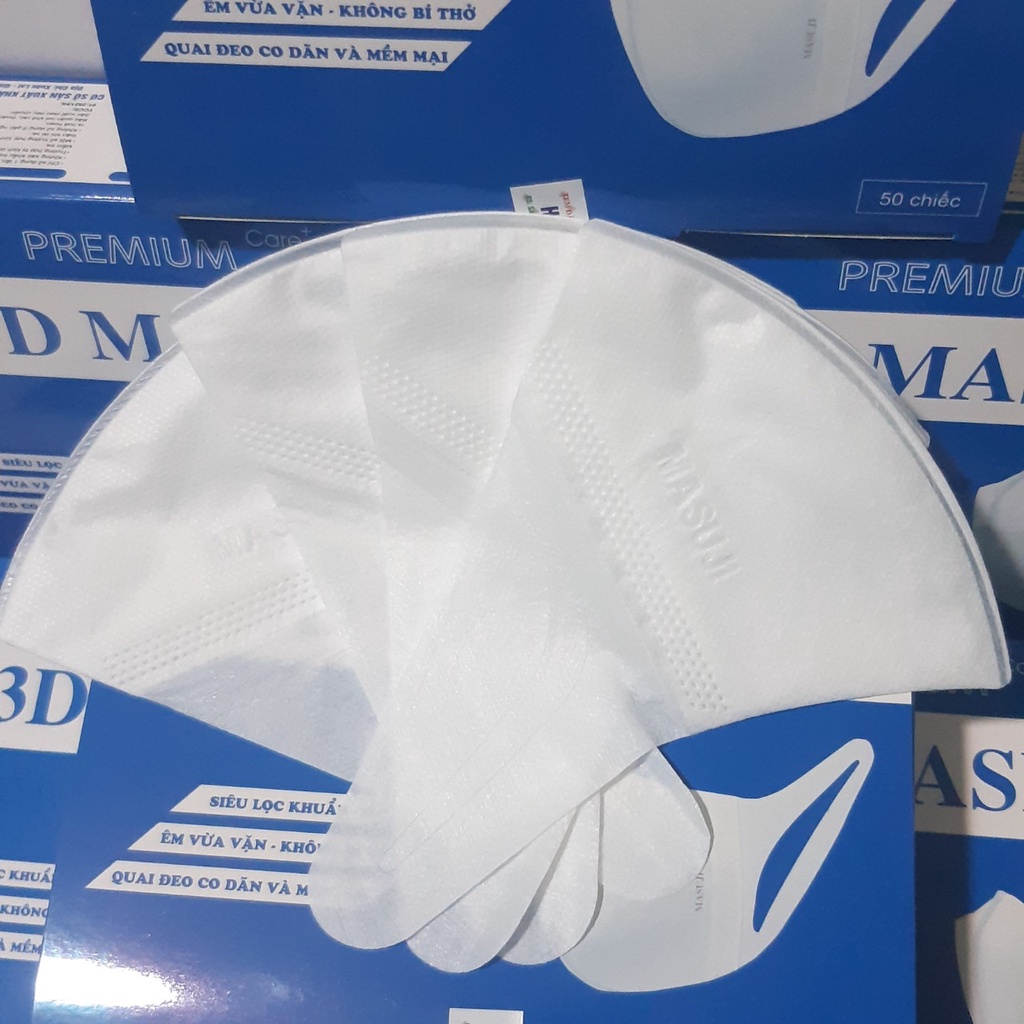 [MẪU ĐANG SALE] 50 Chiếc  khẩu trang 3d mask cao cấp vân mask xuân lai công nghệ nhật bản quai chắc chắn