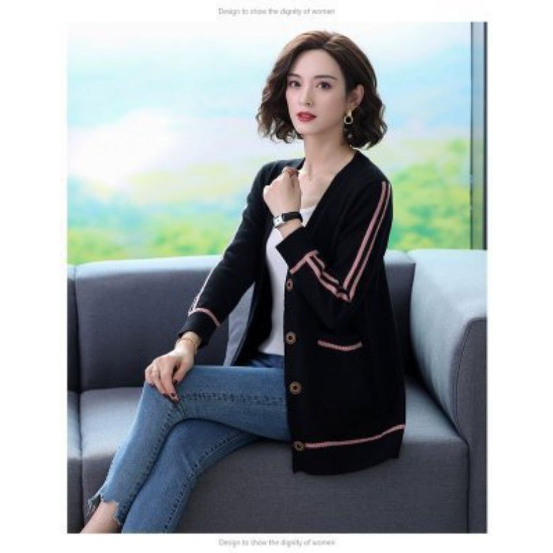 Áo khoác len cardigan nữ dáng ngắn-áo len nữ cổ v phong cách hàn quốc-áo khoác len nữ | BigBuy360 - bigbuy360.vn