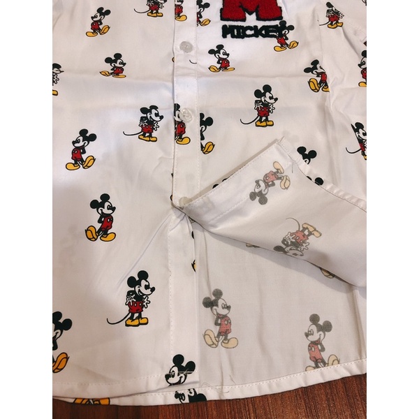 Áo sơ mi mickey cộc tay bé trai