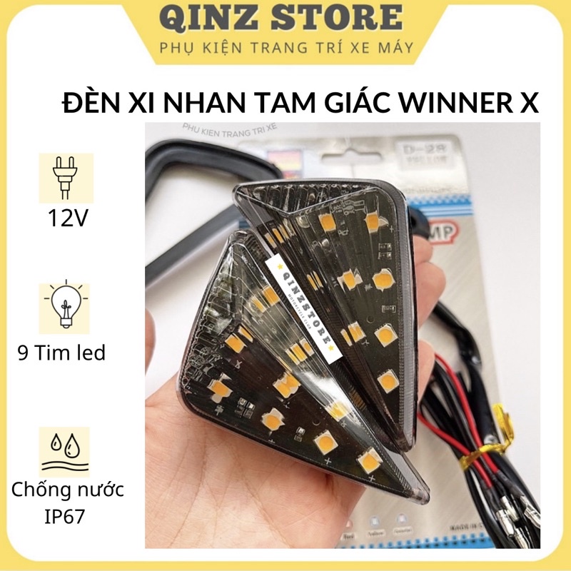 Xi nhan winner x 12v, đèn xi nhan tam giác 9 tim led QINZSTORE