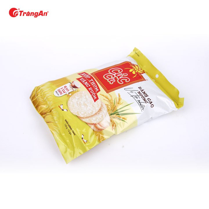 Thùng 20 gói bánh gạo nướng Cúc Cu vị ngọt 130g, thương hiệu Tràng An