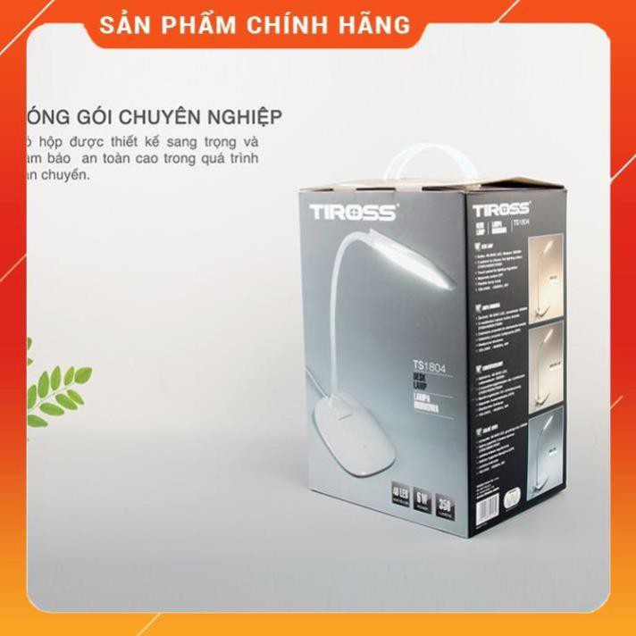 [Hỏa tốc 1 giờ]  [FREESHIP] Đèn bàn led TIROSS TS1804 chống cận 3 màu 6W - Hàng chính hãng, BH 12 tháng