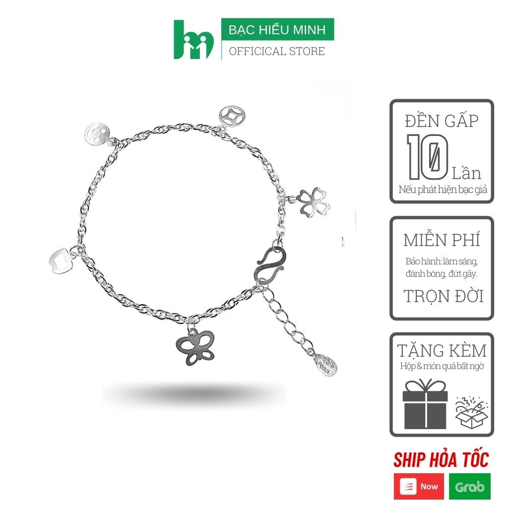 Vòng tay, lắc tay nữ BẠC HIỂU MINH LTU503 kiểu xích kép tinh tế