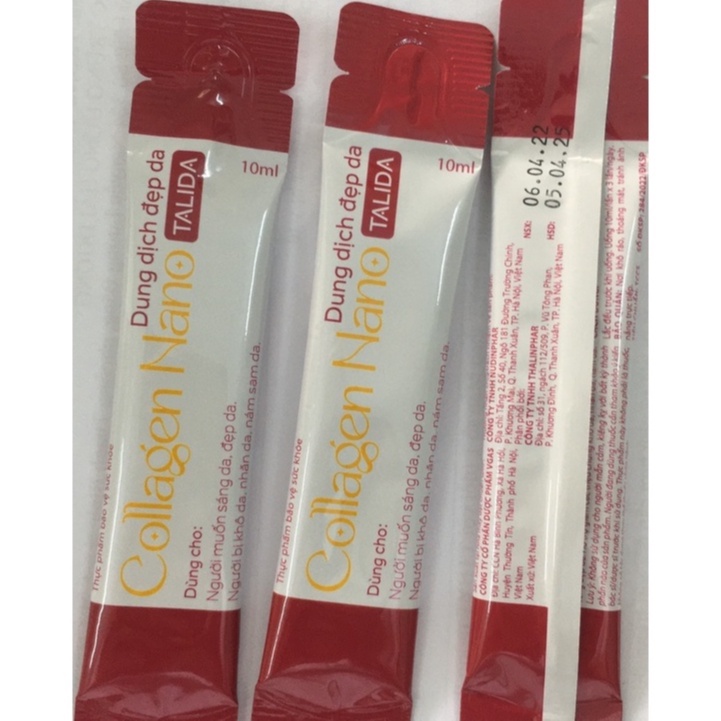 Collagen Nano nước, nhập khẩu Hàn Quốc, hộp 30 gói /10ml, date mới 2025