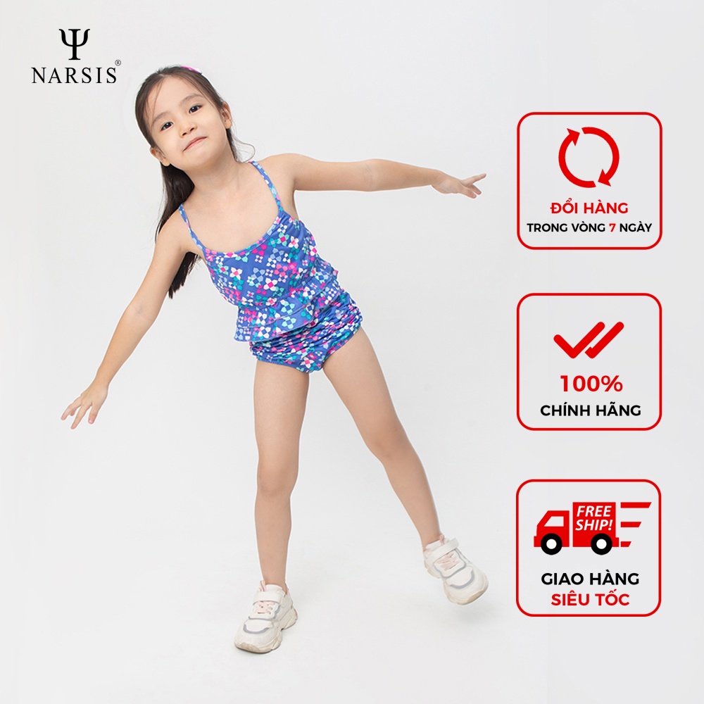Bộ đồ bơi bé gái hai mảnh cao cấp Narsis KA0013 màu sắc tươi mát, năng động cho mùa hè