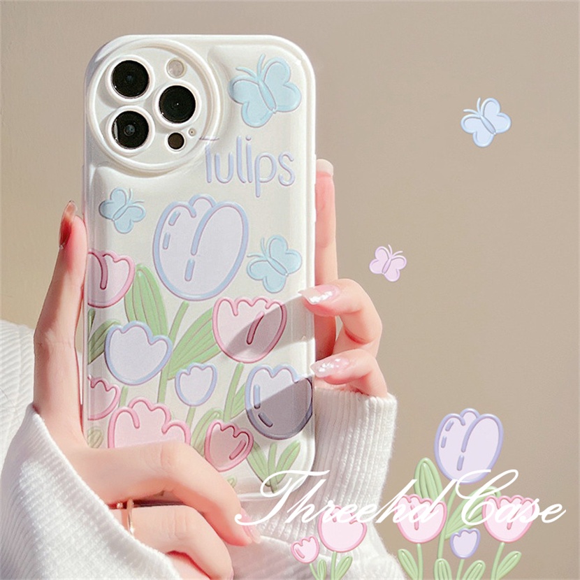 Ốp Điện Thoại TPU Mềm Đệm Khí Chống Rơi In Hoa Đơn Giản Cho iPhone 14 13 12 11 Pro Max SE 2020 X Xr Xs Max 8 7 6 6s Plus