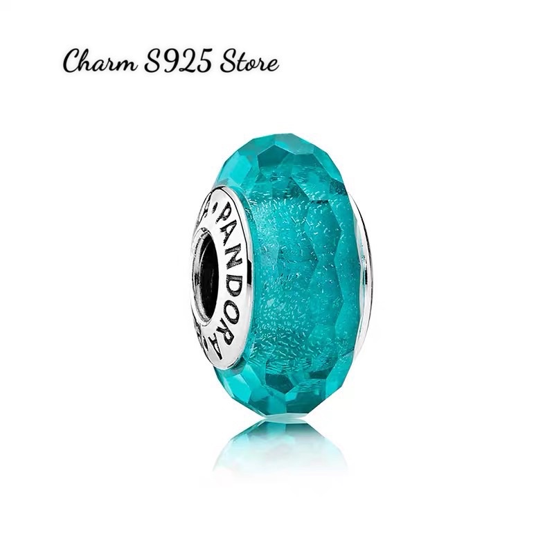 charm pan màu lục lam ánh tuyết bạc s925 cao cấp