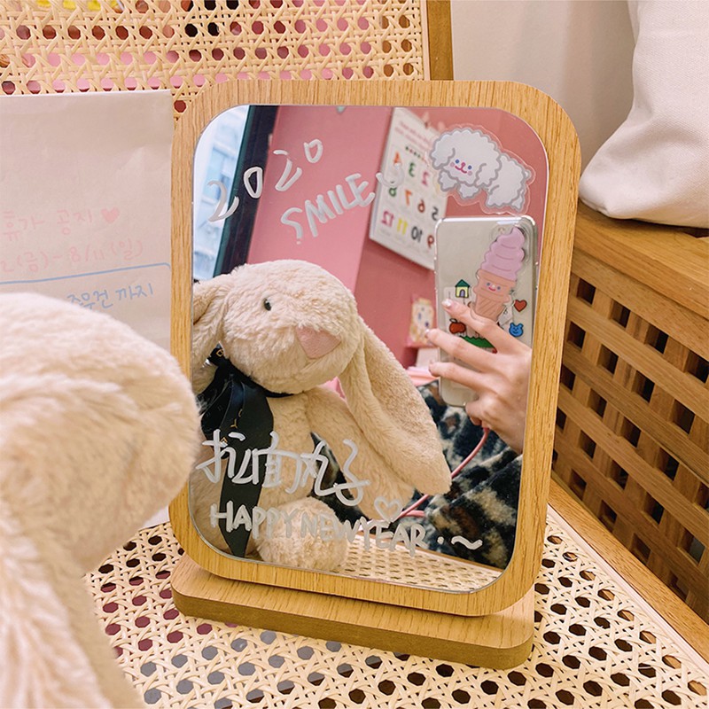 Gương gỗ decor để bàn trang điểm gập được 90 độ Dimi House