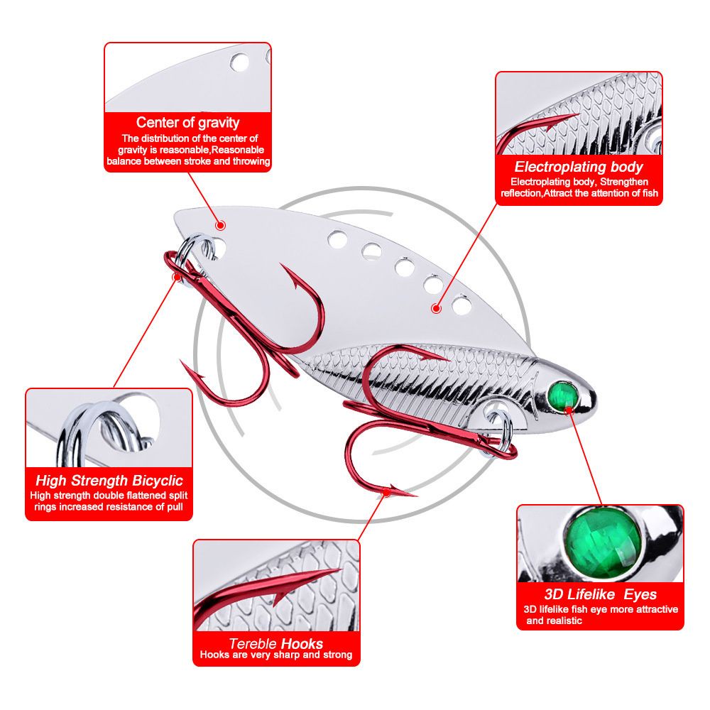 MUVAKO Mồi câu giả bằng kim loại 50mm/ 10g chất lượng cao