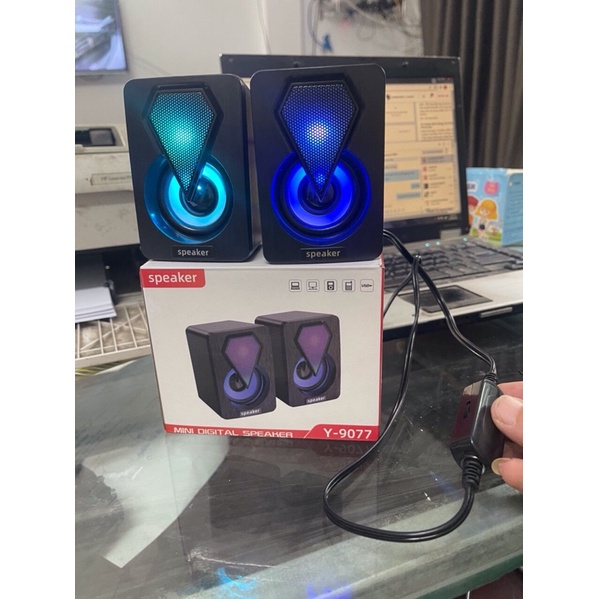 Loa Mini Máy Tính LeerFei Y-0977 Bass Trầm Ấm Cực Hay Loa Dùng Cho Máy Tính Để Bàn PC Laptop Điện Thoại Đèn Led Đổi Màu