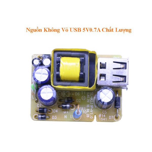 [Nhập Mã SPE21787 Hoàn 10K Đơn 50K] Nguồn Không Vỏ USB 5V0.7A