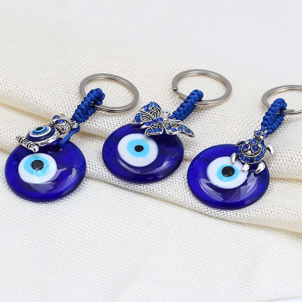 MXMUSTY Blue Eyes Keychain Creative Lucky Devil Eyes Inlaid|Translucent Bag Pendant