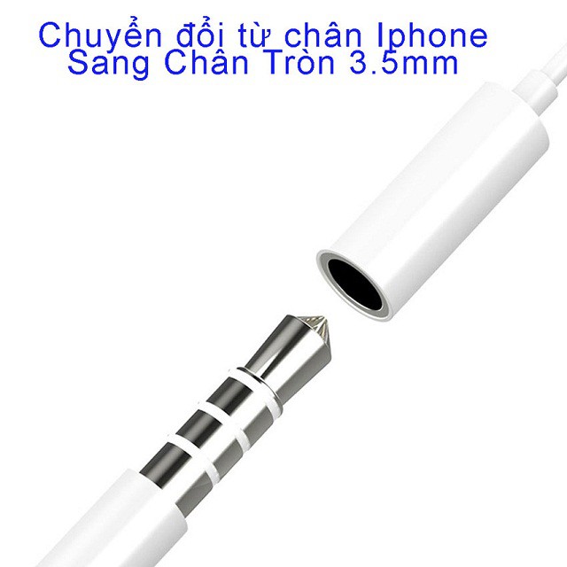 [Loại 1 Cổng ] Cáp chuyển đổi tai nghe chân sạc I.phone Lightning sang chân tròn cắm tai nghe - Jack lightning to 3.5mm