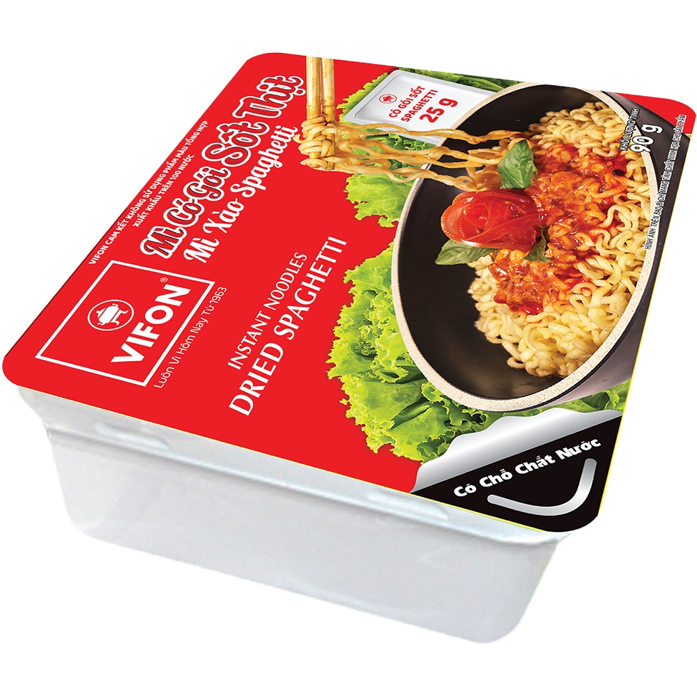 Mì xào Spaghetti gói 90g Vifon , thùng 18 khay, có gói sốt thịt thật