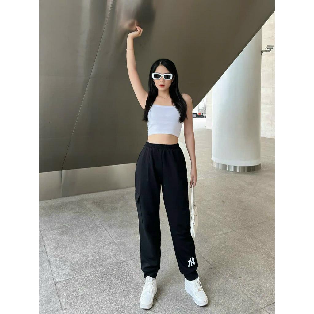 Quần Jogger Nam Nữ MLB NY Túi Hộp 4 Màu Sắc Siêu Xinh Hàng Xuất Xịn