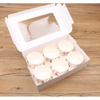 Hộp đựng bánh cupcake 4c - 6c -12c trắng, nâu/ hộp giấy đựng bánh