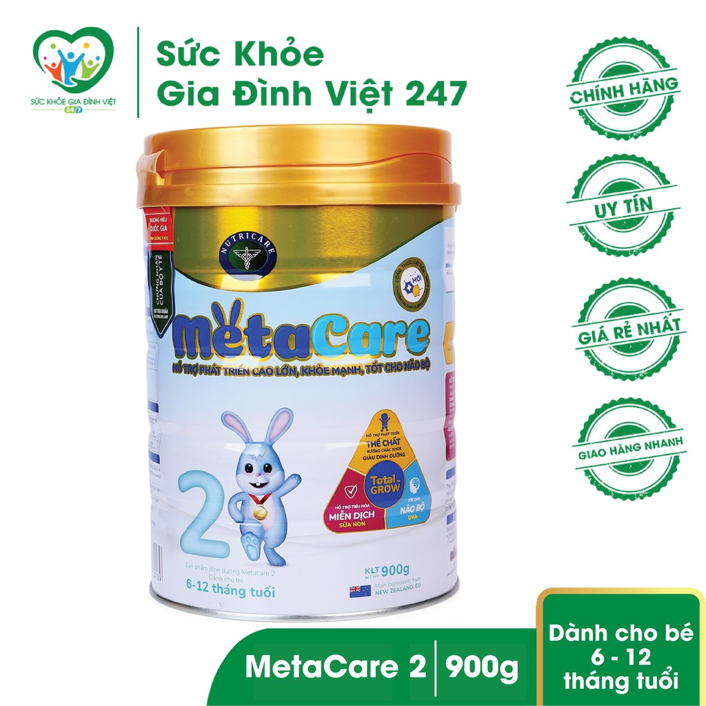 Sữa Meta Care 2 - 900G - Tăng cường miễn dịch, bổ sung dinh dưỡng cho trẻ