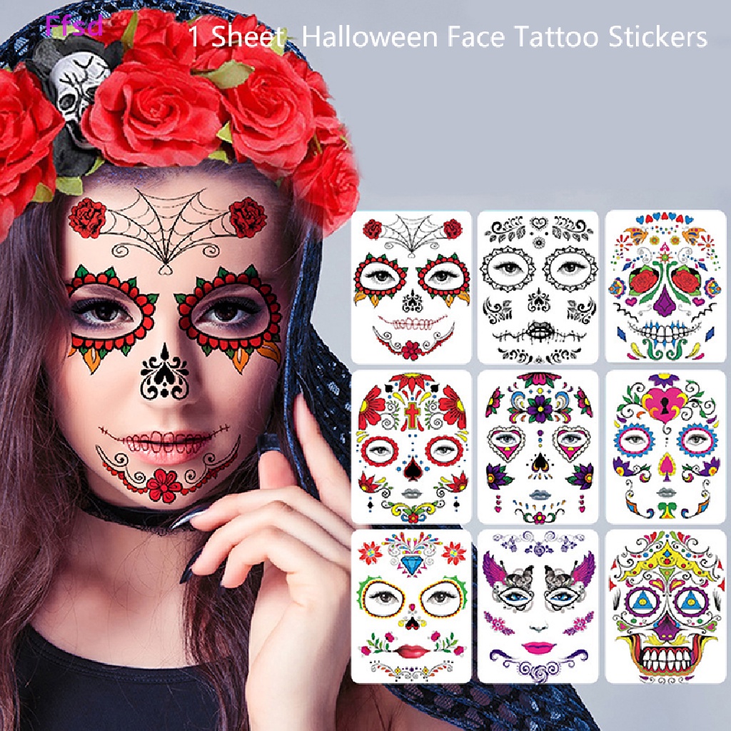 1 Tấm Hình Xăm Dán Mặt Và Cơ Thể Chủ Đề Halloween 2023